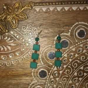 Handmade Glass and crystal earrings